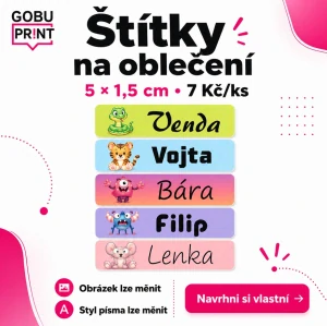 1. Nažehlovací jmenovka na přání