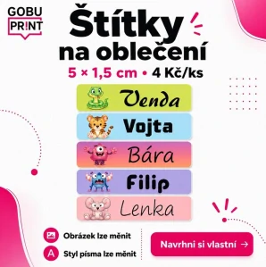 1. Nažehlovací jmenovka na přání
