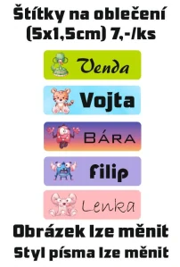 1. Nažehlovací jmenovka na přání