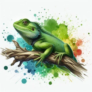 Agama kočinčinská na větvi