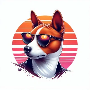 Basenji s brýlemi