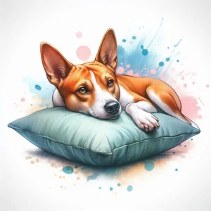 Basenji na polštáři