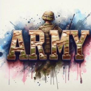 Army nápis s vojákem