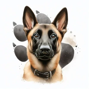 Malinois v otisku tlapy