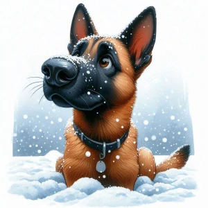 Malinois vtipná karikatura
