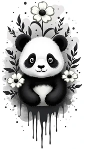Panda černobílá cute