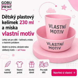 Dětský plastový kelímek 230 ml a miska vlastní motiv