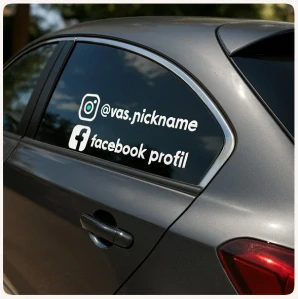 Samolepka s Instagram a facebook profilem