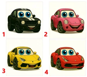 Sportovní autíčka - 4 motivy
