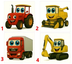 Dělnické stroje cute - 4 motivy
