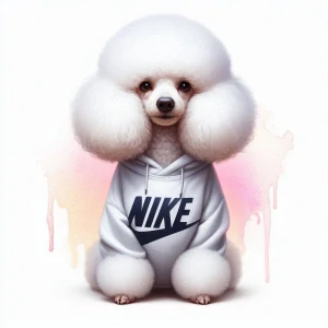 Pudl bílý v mikině Nike