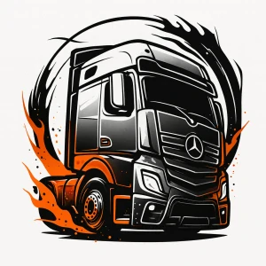 Mercedes kamion kreslený