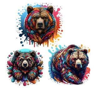 Medvěd a barvy - 3 motivy