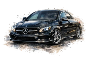 Černý Mercedes CLA - 2 motivy