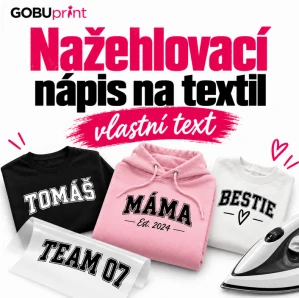 Nažehlovací nápis na textil – vlastní text