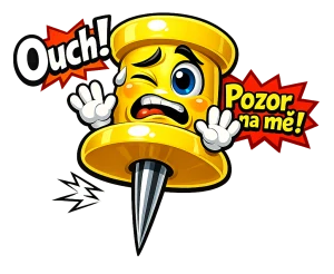 Připínáček - pozor na mě