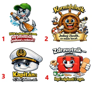 Vodáci a funkce v partě - 4 motivy