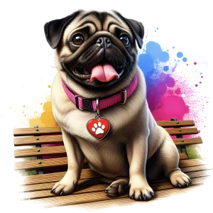 Mops na lavičce
