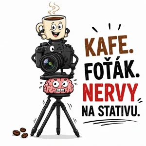 Kafe. Foťák. Nervy na stativu.