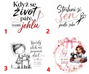 Švadleny a text - 4 motivy