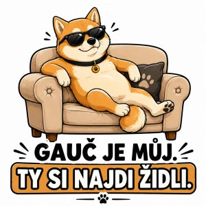 Shiba inu na gauči