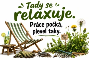 Tady se relaxuje. Práce počká, plevel taky.