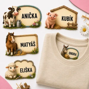 Jmenovky zvířátka z farmy 24ks
