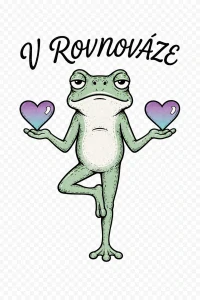 V rovnováze – žába cvičící jógu