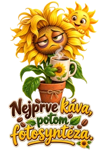 Slunečnice s ranní kávou