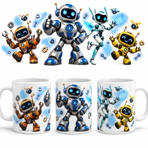 Keramický hrnek - roboti