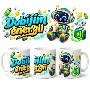 Keramický hrnek - robot a energie