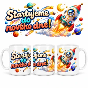 Keramický hrnek raketa a start do nového dne