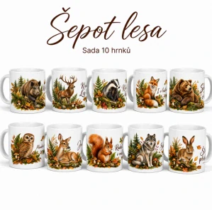 Šepot lesa – hrnky s lesními zvířaty (10 motivů na výběr)