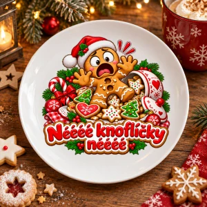 Vánoční talíř perníček - knoflíčky nééé
