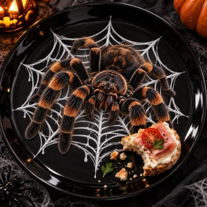 Halloweenský talíř – tarantule