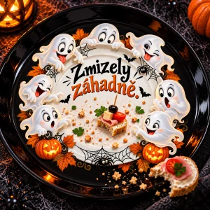 Halloweenský talíř – duchové