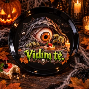 Halloweenský talíř – oko