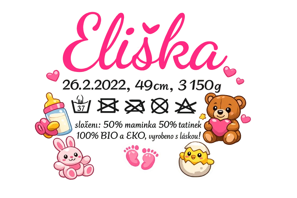 BODY S POTISKEM JMÉNO