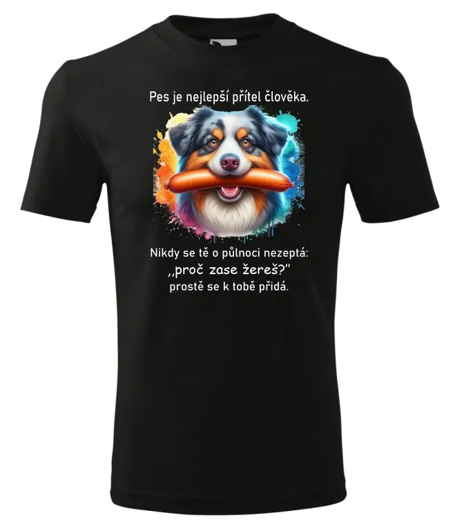 Australský ovčák s klobásou