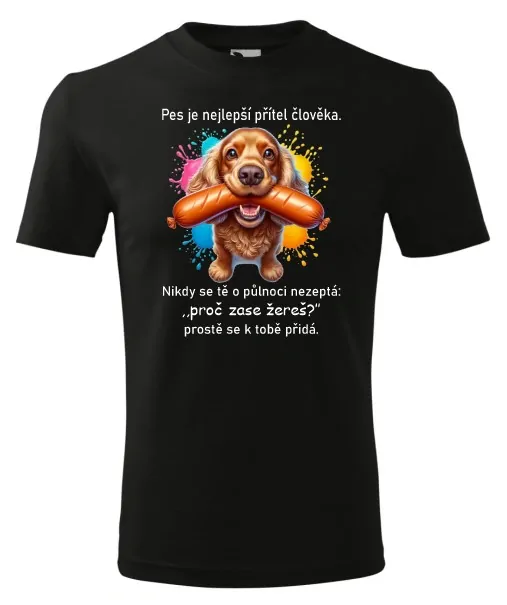 Zlatý kokršpaněl s klobásou 