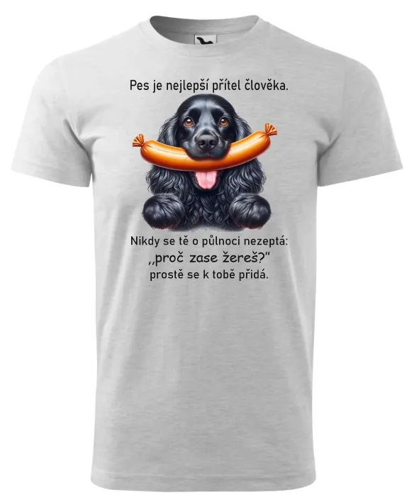 Černý kokršpaněl s klobásou 