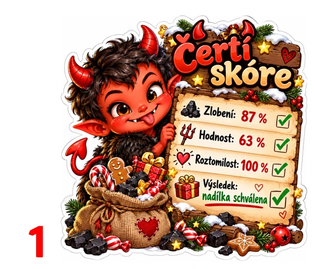 Mikulášský pytlík s andílkem a čertíkem – 6 motivů