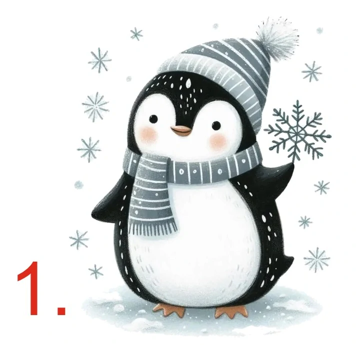 Tučňák kreslený - 3 motivy