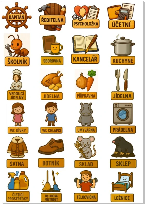 Značky místností v MŠ