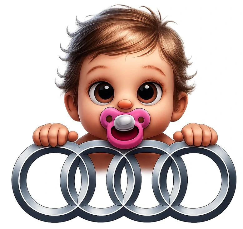 Samolepka audi - dítě v autě