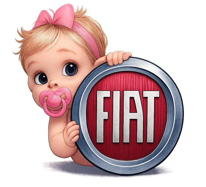 Samolepka fiat - dítě v autě