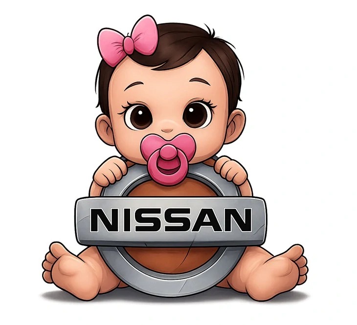 Samolepka nissan - dítě v autě