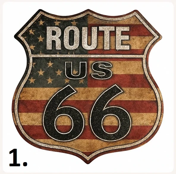 Samolepka na motorku Route 66