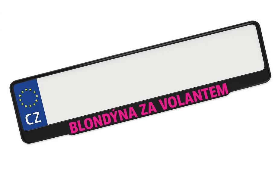 1. UV samolepka vlastní text na SPZ rámeček