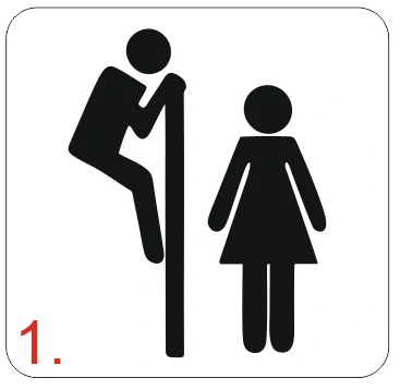 UV samolepka na dveře – WC motiv (4 varianty)